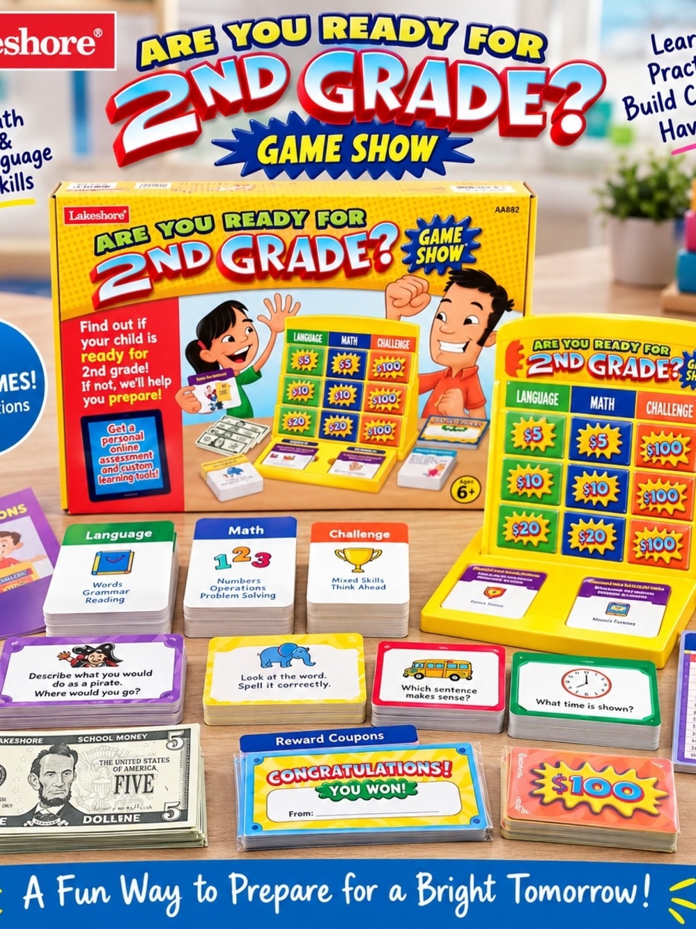 Lakeshore Are You Ready for 2nd Grade? Game Show Educational Learning Game